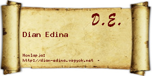 Dian Edina névjegykártya